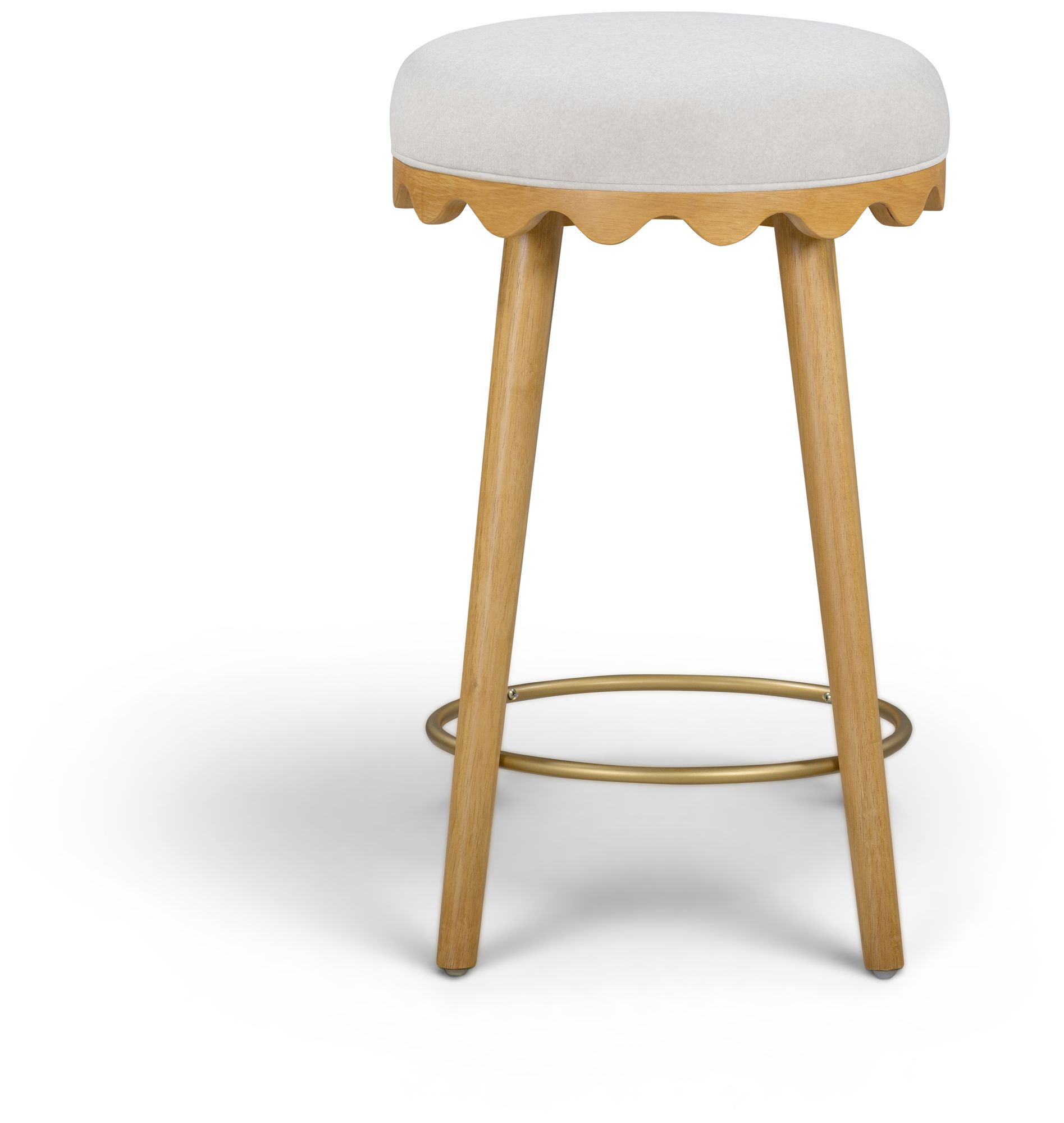 Image 3 Oodle Cream Performance Vegan Mohair Natural Counter Stool more views