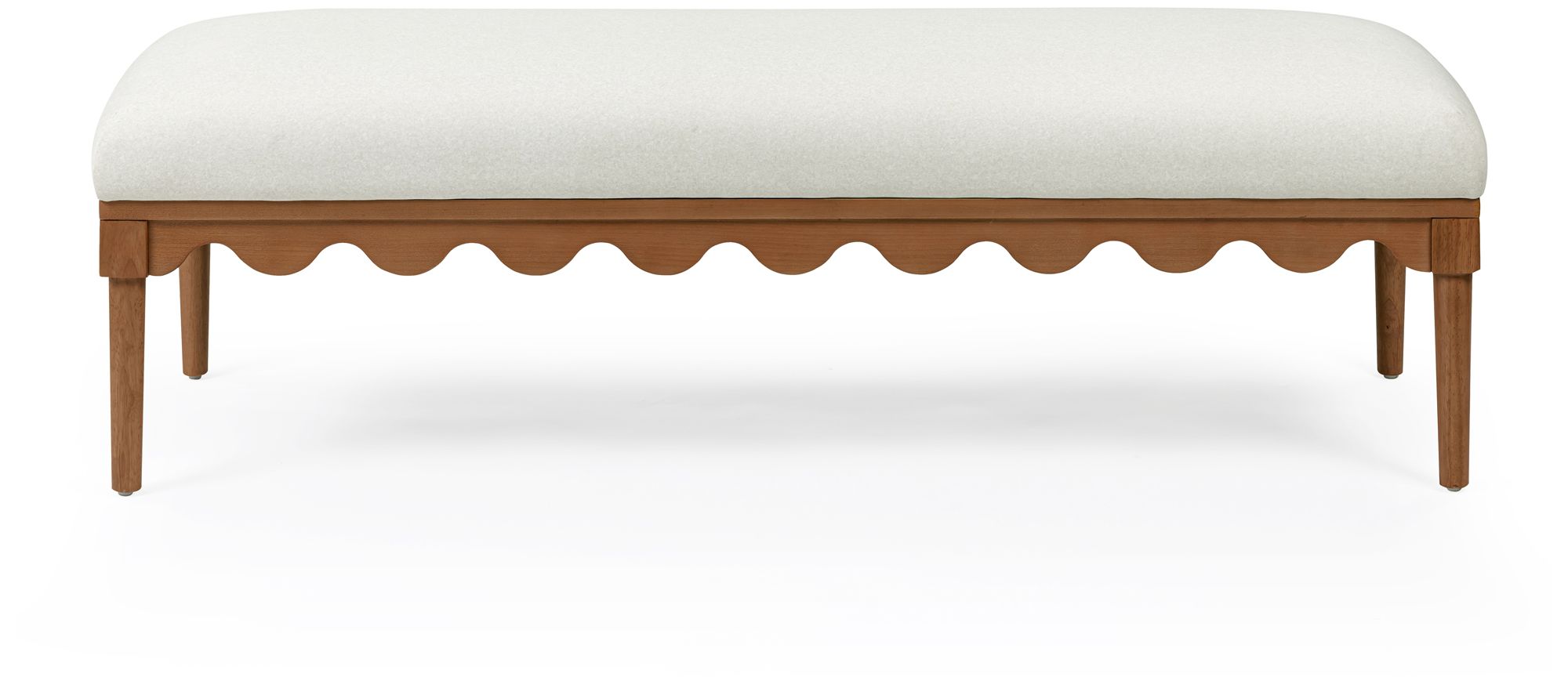 Image 2 Oodle Cream Vegan Mohair Bench in Walnut more views