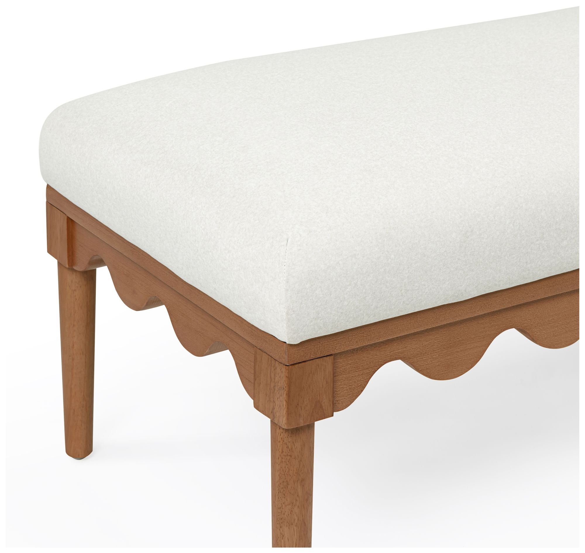 Image 3 Oodle Cream Vegan Mohair Bench in Walnut more views