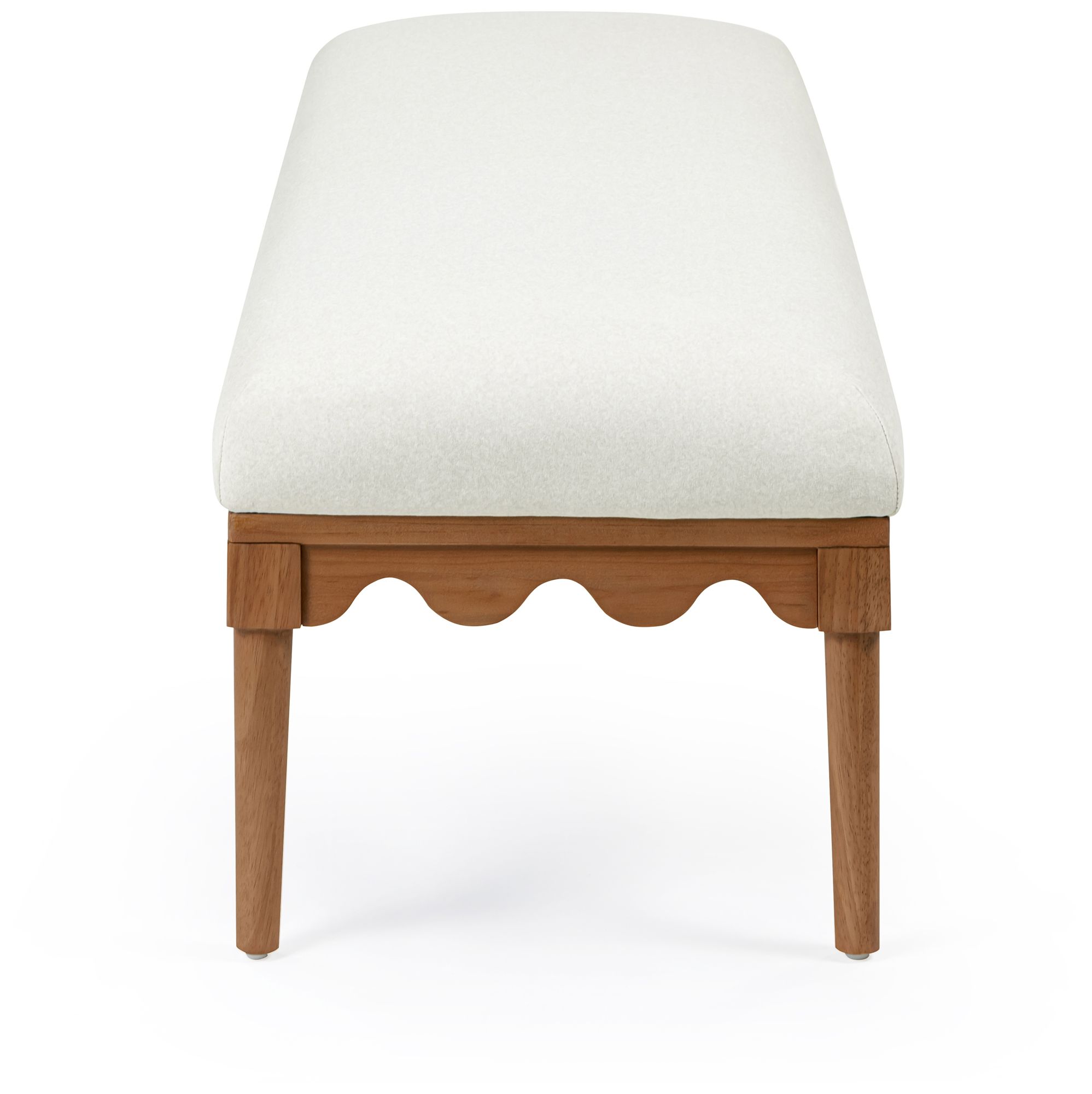 Image 4 Oodle Cream Vegan Mohair Bench in Walnut more views