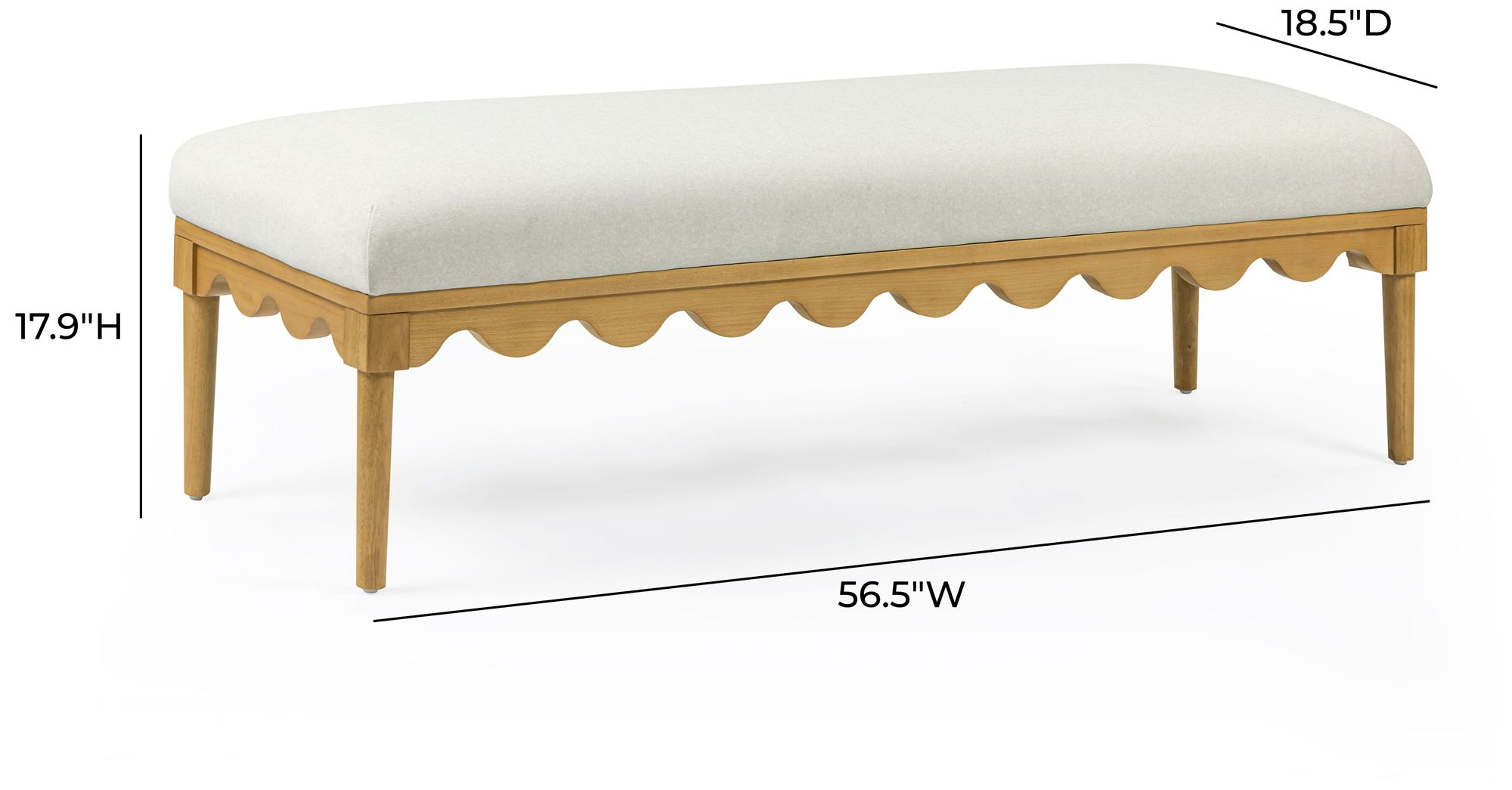 Image 6 Oodle Cream Vegan Mohair Bench more views