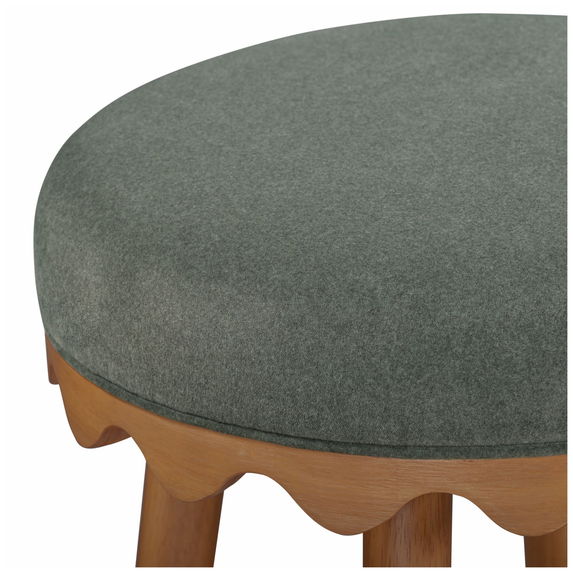 Image 4 Oodle Green Performance Vegan Mohair Light Walnut Bar Stool more views