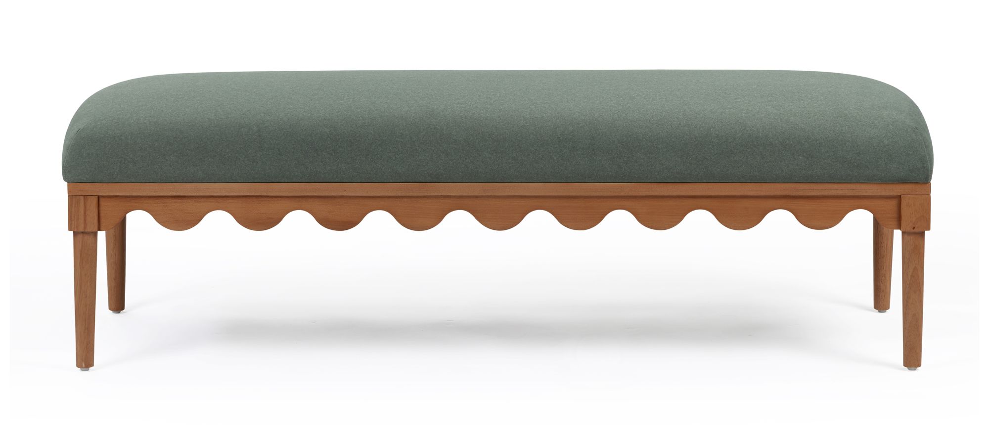 Image 2 Oodle Green Vegan Mohair Bench in Walnut more views