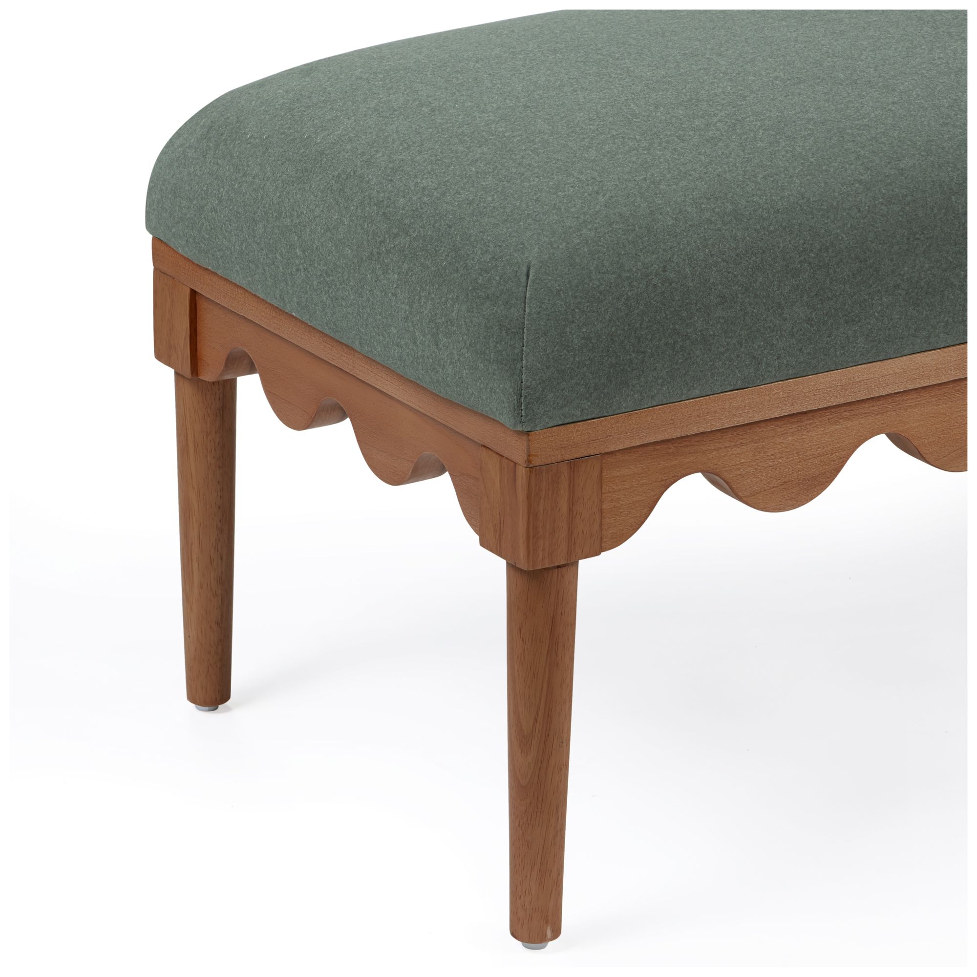 Image 3 Oodle Green Vegan Mohair Bench in Walnut more views
