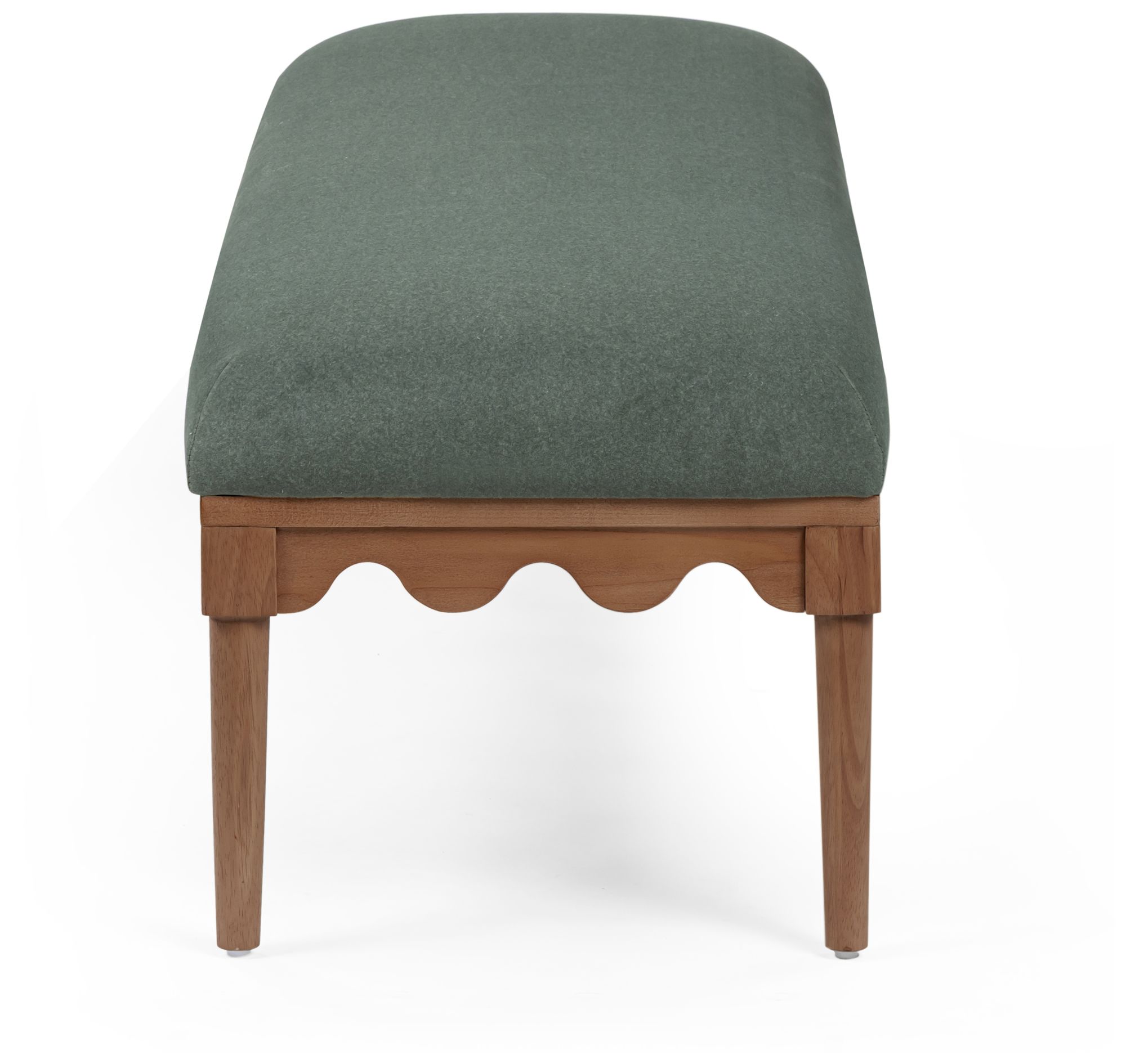 Image 4 Oodle Green Vegan Mohair Bench in Walnut more views