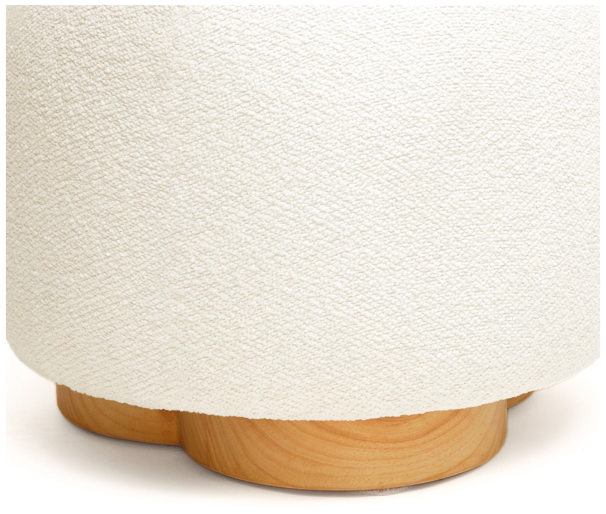 Image 5 Oopa Cream Boucle Performance Swivel Ottoman more views