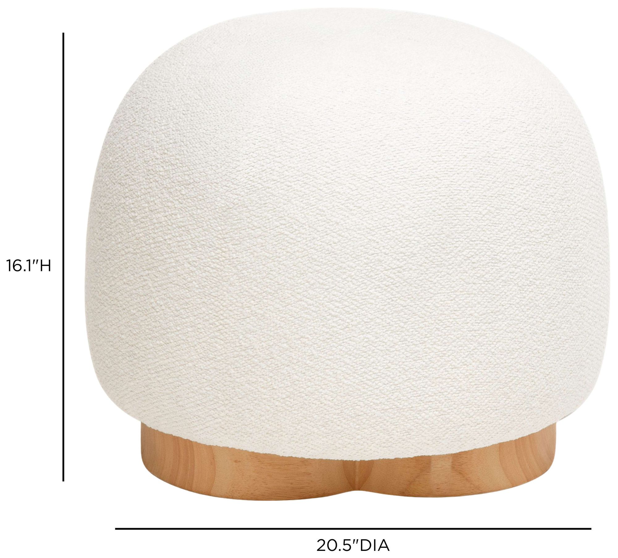 Image 6 Oopa Cream Boucle Performance Swivel Ottoman more views