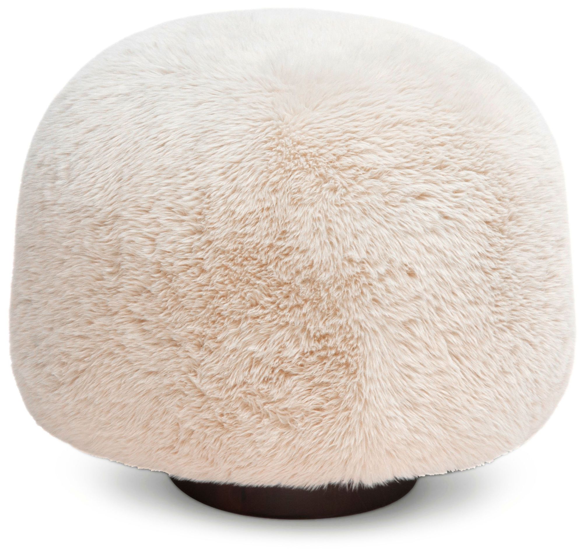 Image 2 Oopa Cream Contract-Grade Straight Vegan Shearling Swivel Ottoman more views