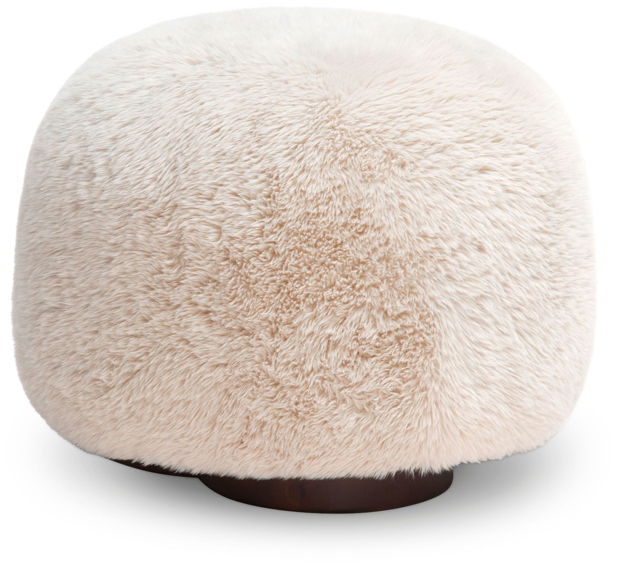 Image 3 Oopa Cream Contract-Grade Straight Vegan Shearling Swivel Ottoman more views