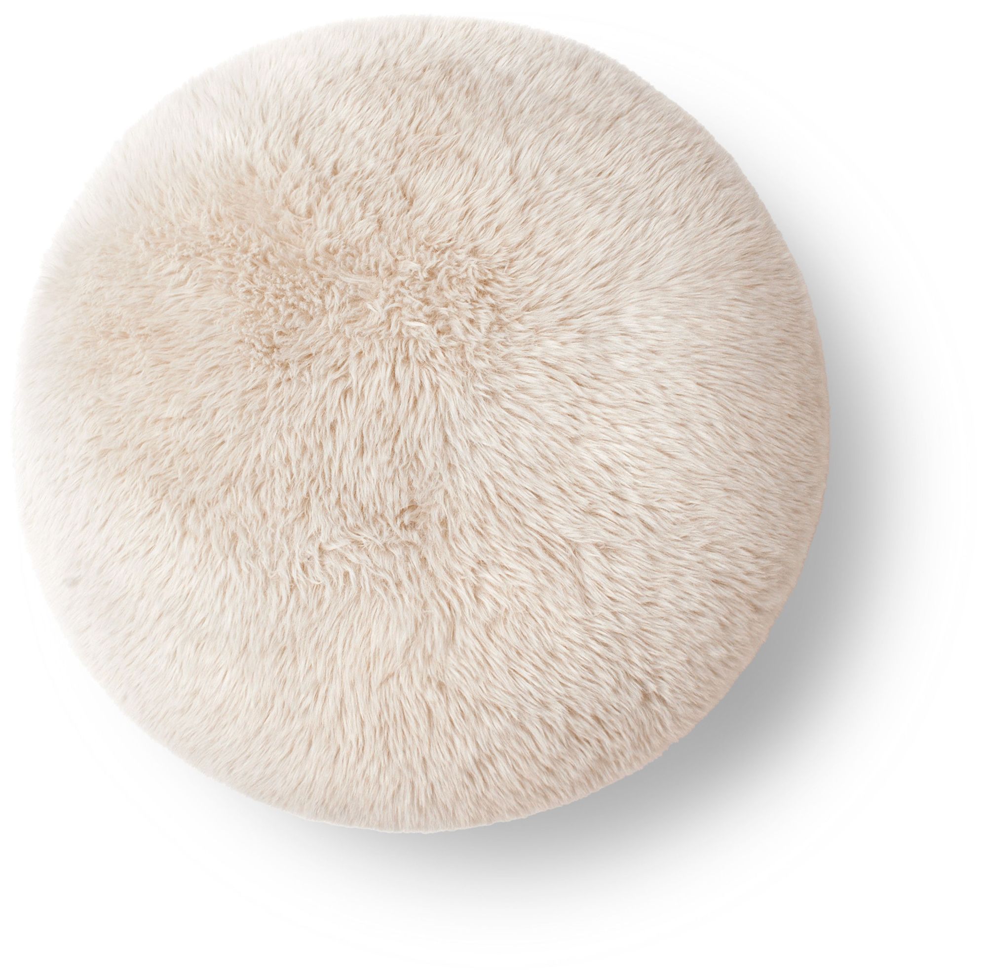 Image 4 Oopa Cream Contract-Grade Straight Vegan Shearling Swivel Ottoman more views