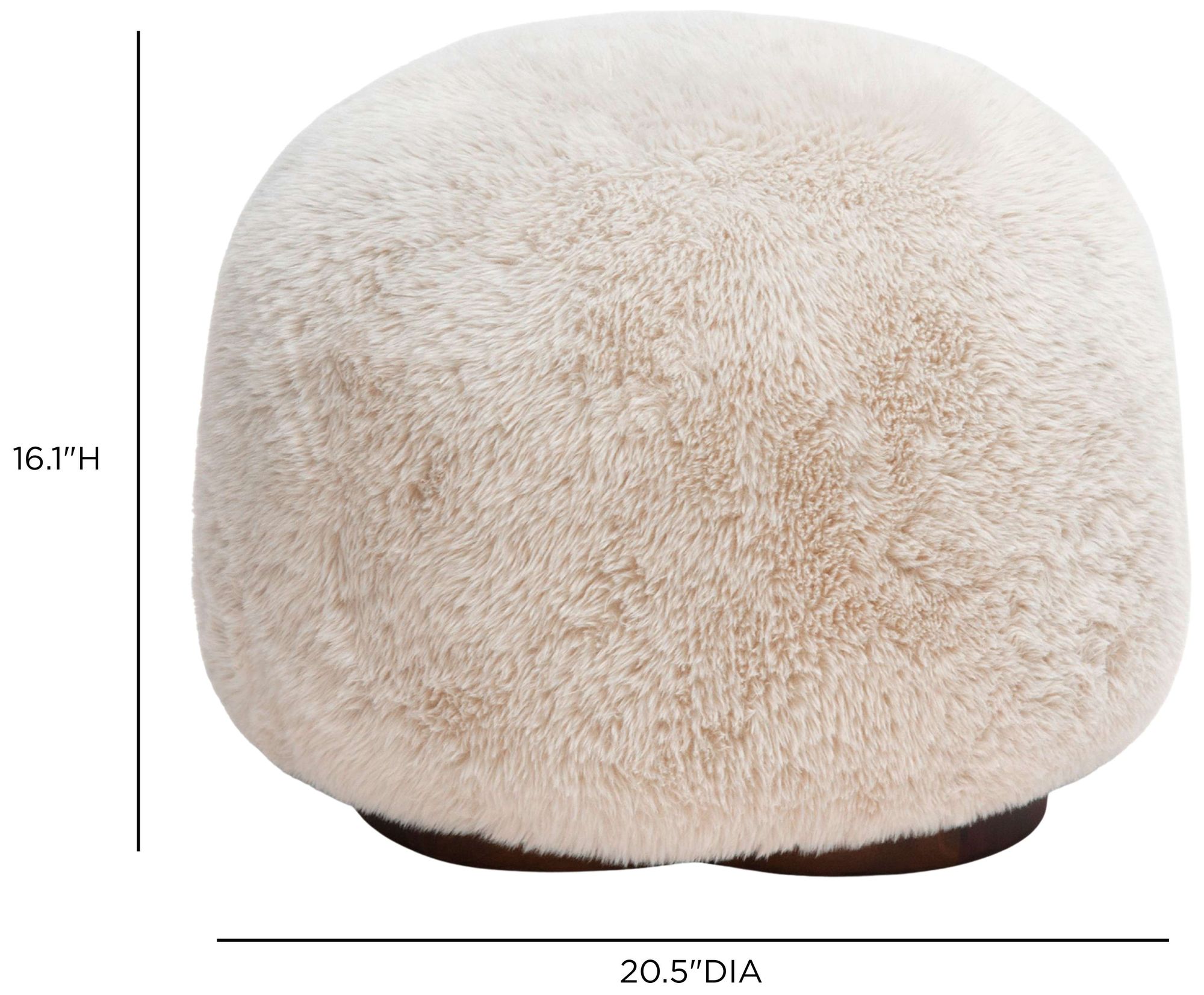 Image 6 Oopa Cream Contract-Grade Straight Vegan Shearling Swivel Ottoman more views