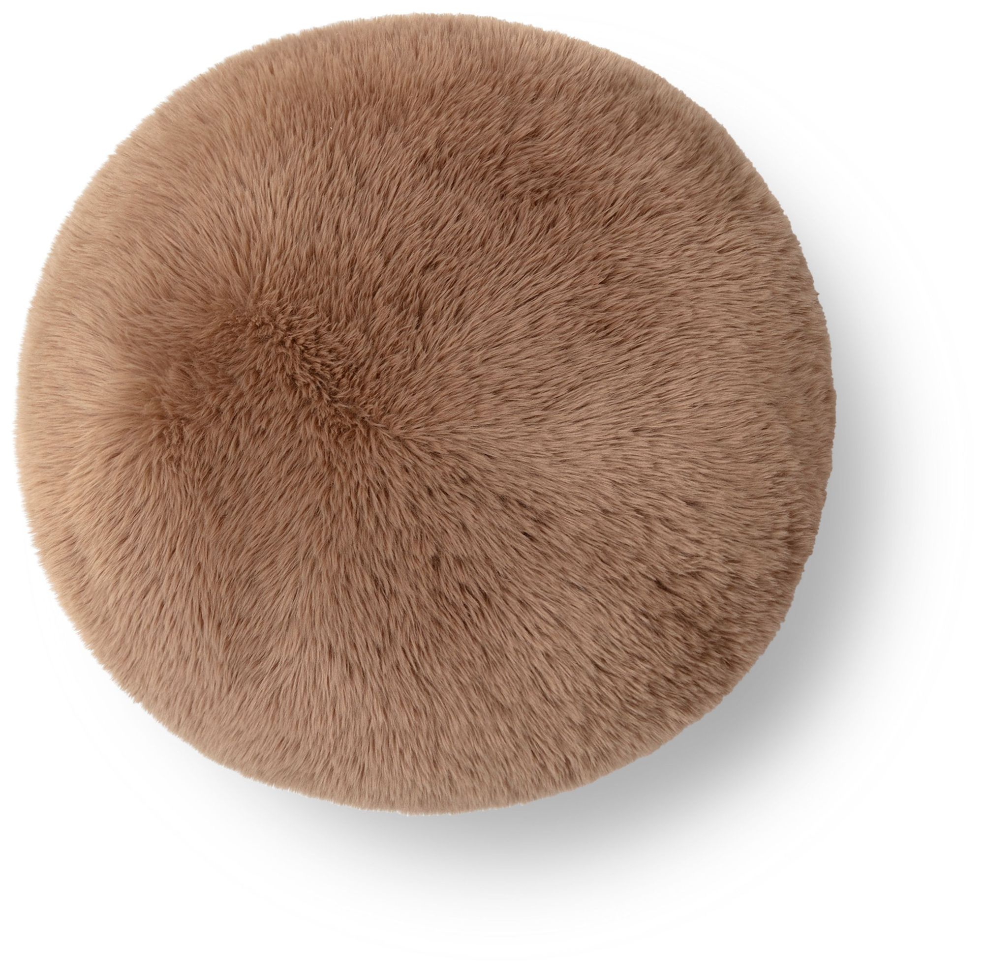 Image 4 Oopa Taupe Contract-Grade Straight Vegan Shearling Swivel Ottoman more views