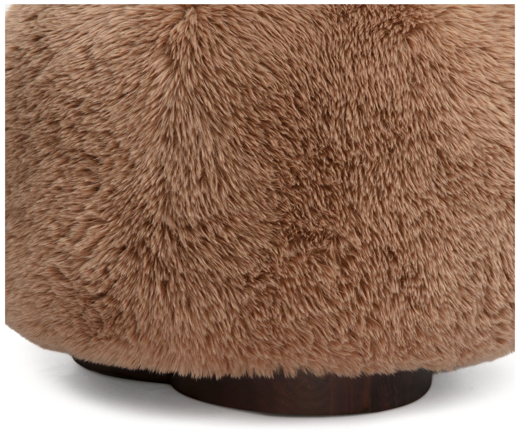 Image 5 Oopa Taupe Contract-Grade Straight Vegan Shearling Swivel Ottoman more views