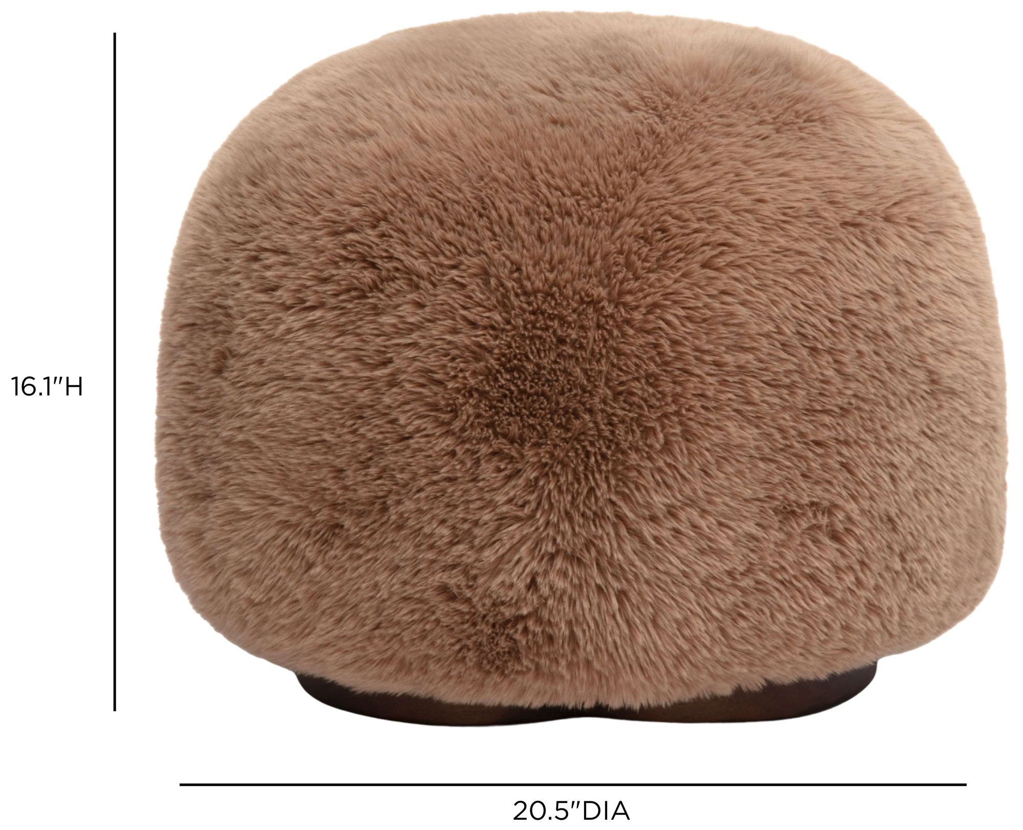Image 6 Oopa Taupe Contract-Grade Straight Vegan Shearling Swivel Ottoman more views