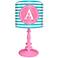 Oopsy Daisy "A" Striped Monogram Kids Table Lamp