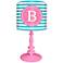 Oopsy Daisy "B" Striped Monogram Kids Table Lamp