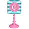 Oopsy Daisy "C" Striped Monogram Kids Table Lamp