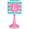 Oopsy Daisy "L" Striped Monogram Kids Table Lamp