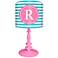 Oopsy Daisy "R" Striped Monogram Kids Table Lamp