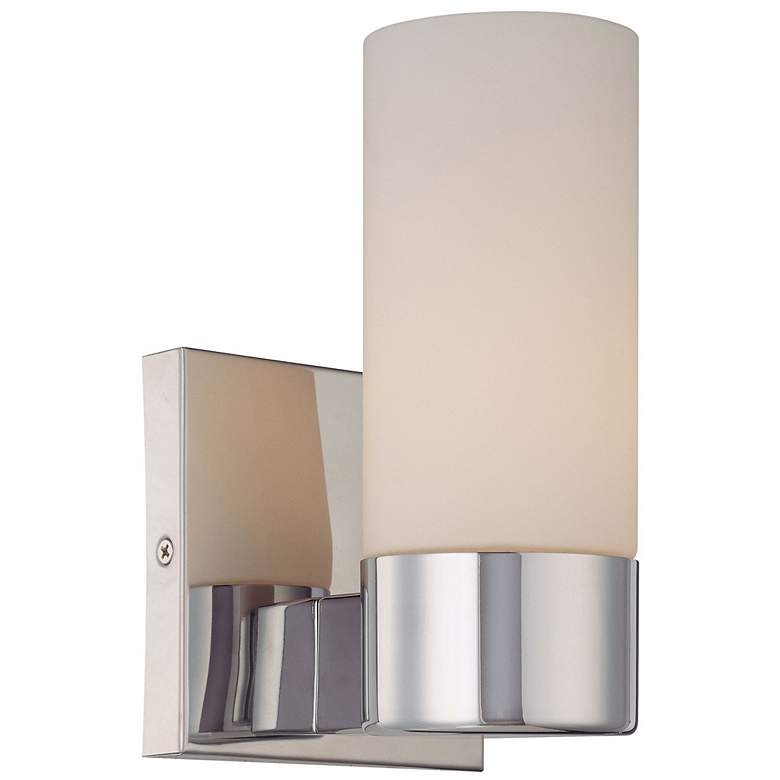 Image 2 Opal Glass 7 3/4" High Chrome Wall Sconce