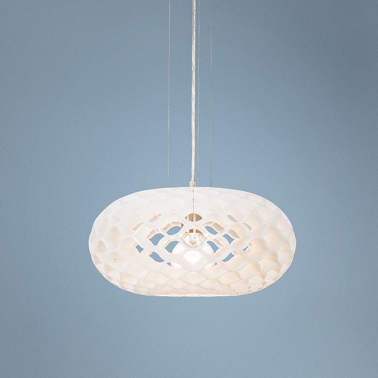 Image 1 Opal White Acrylic Honeycomb Pendant