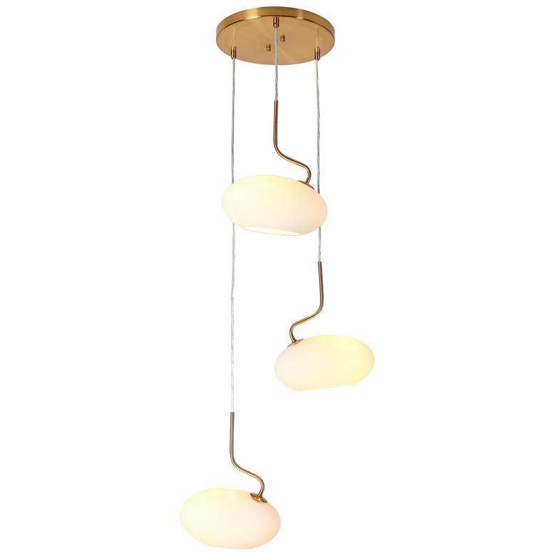 Image 1 Opalobia 3-Light Opal Glass Cluster Island Pendant Light