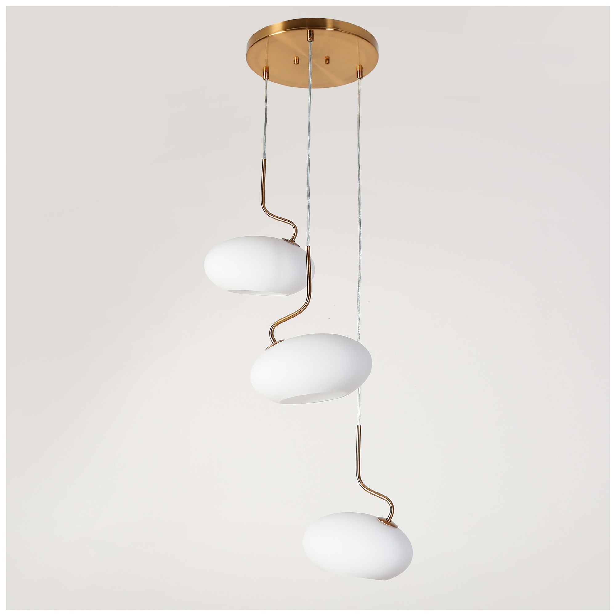 Image 3 Opalobia 3-Light Opal Glass Cluster Island Pendant Light more views