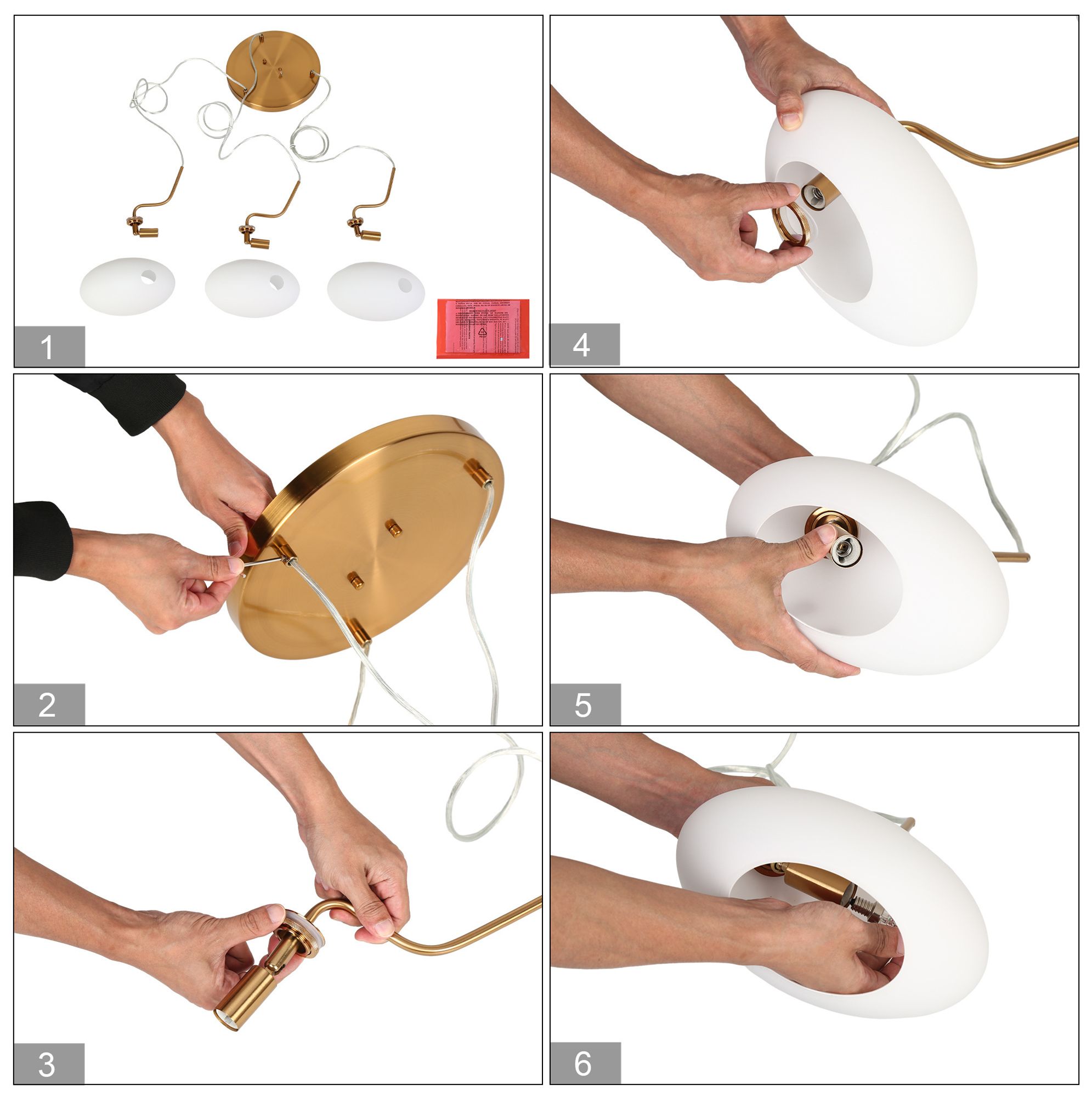 Opalobia 3-Light Opal Glass Cluster Island Pendant Light