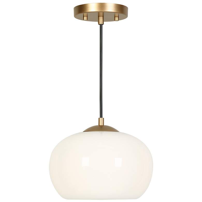 Image 1 Opalobia 9.5" Wide 1-Light Beige Wide Pendant Light