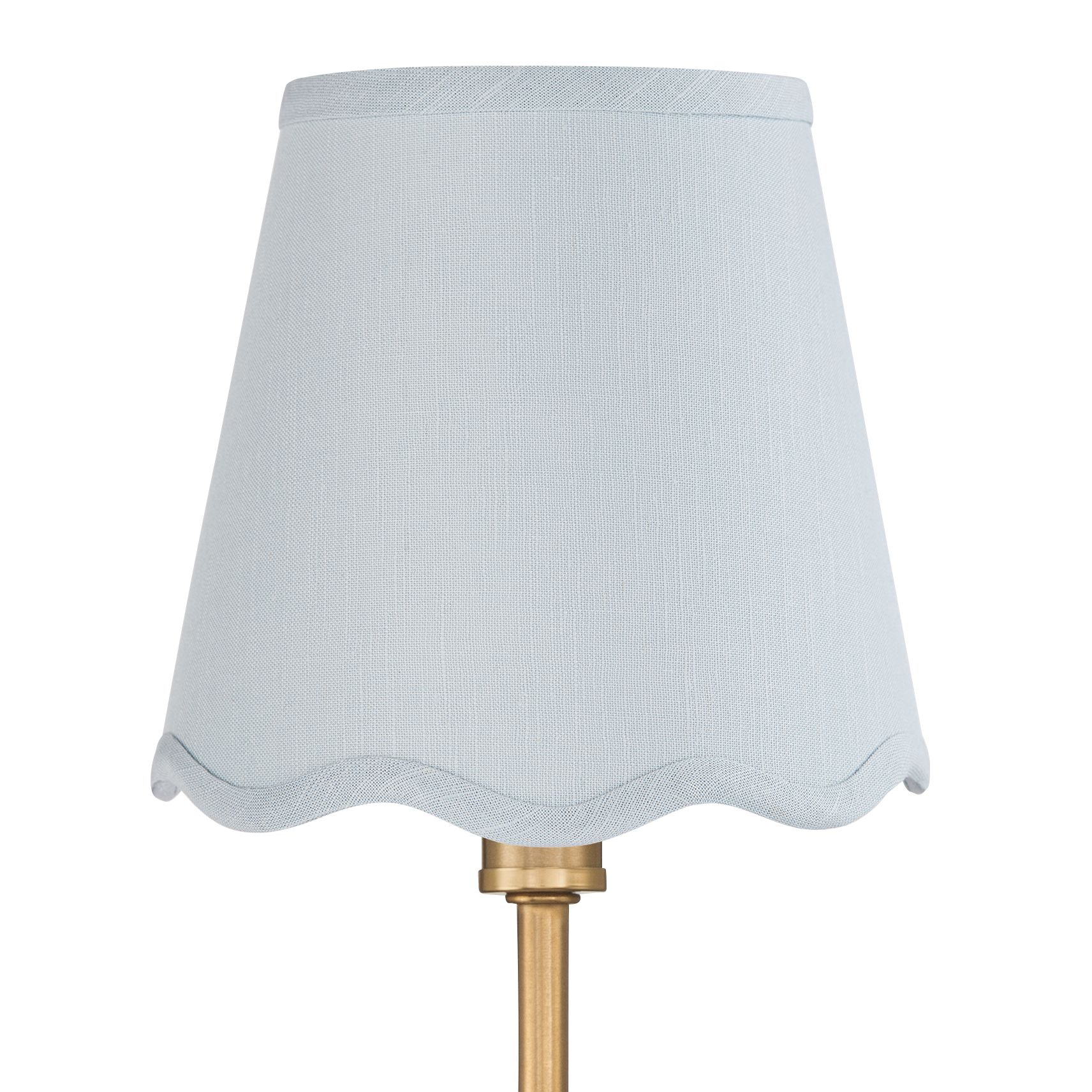 Image 3 Opehlia 9 1/2" High Warm Brass Plug-In Wall Sconce Blue Scallop Shade more views