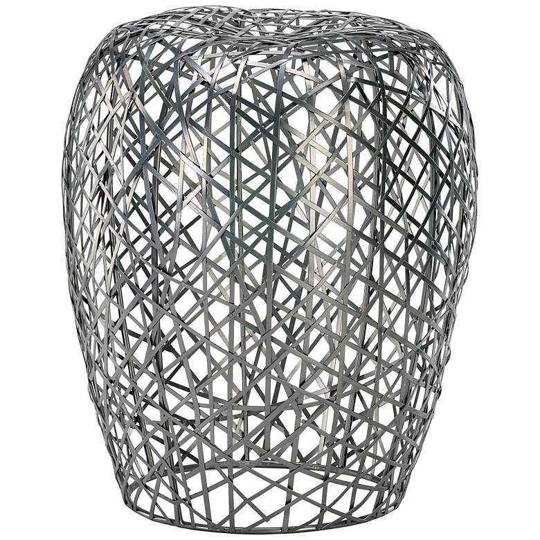 Open Grid Abstract Iron Contemporary Stool