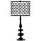 Open Grid Giclee Paley Black Table Lamp