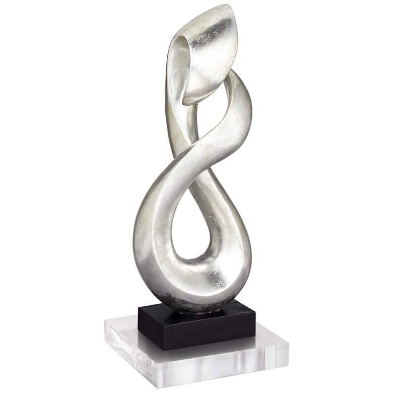 Image 1 Open Infinity 24 1/2" High Sculpture With 8" Square Acrylic Riser