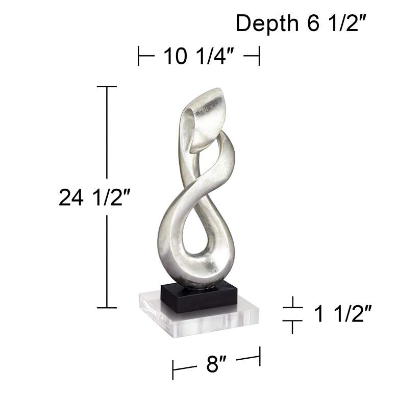 Image 6 Open Infinity 24 1/2" High Sculpture With 8" Square Acrylic Riser more views