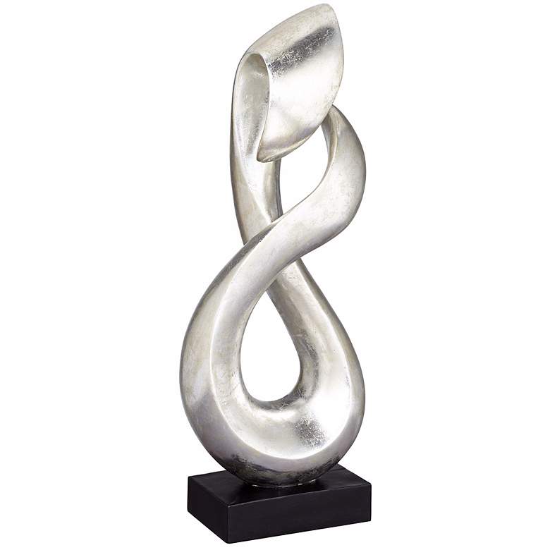 Open Infinity 24 1/2&quot; High Silver Finish Modern Sculpture