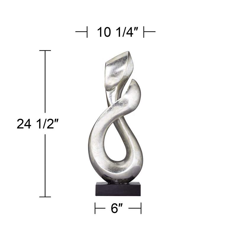 Image 7 Open Infinity 24 1/2 inch High Silver Finish Modern Sculpture more views