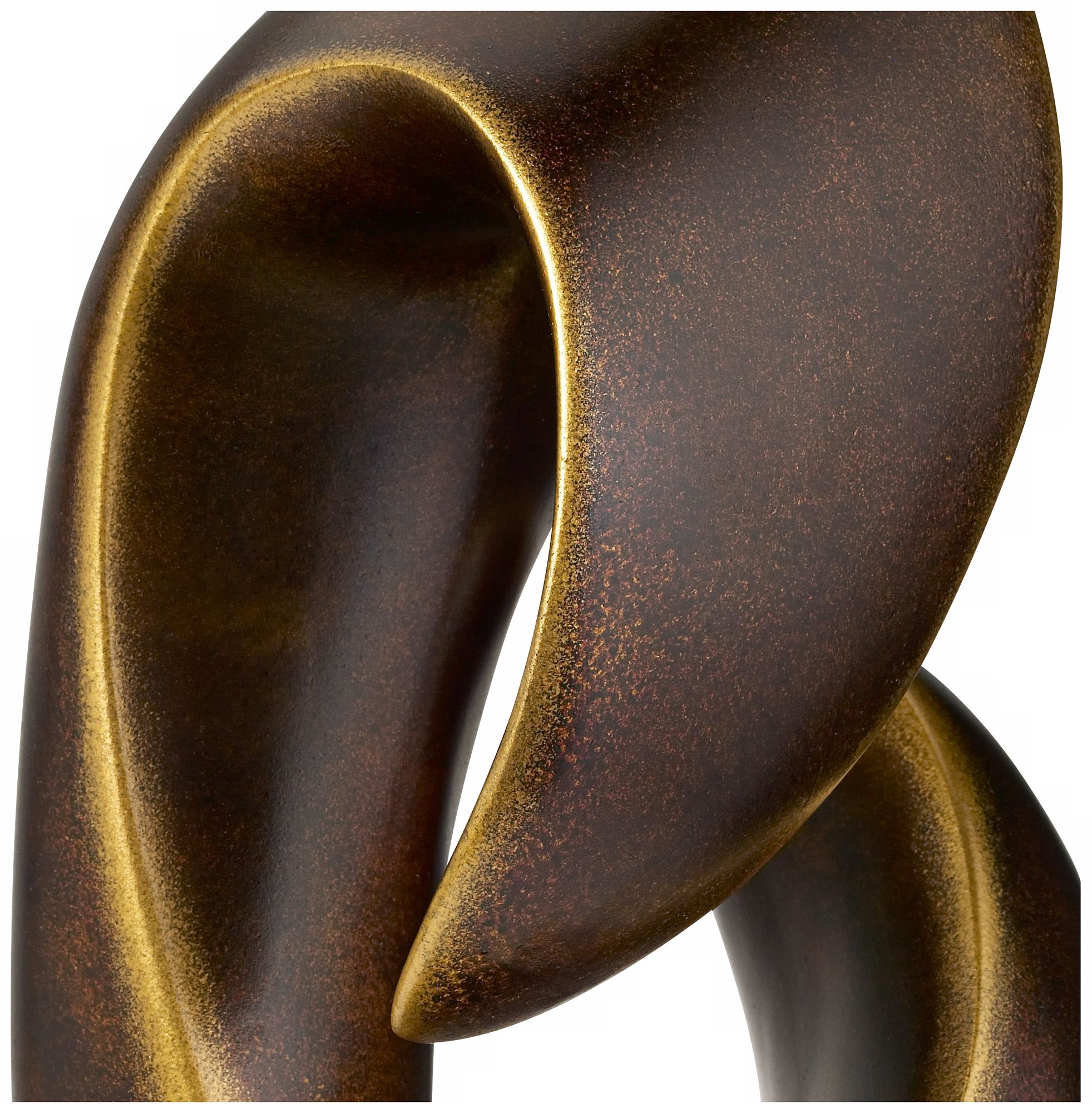 Image 2 Open Infinity 25" High Gold Sculpture With 8" Square Riser more views