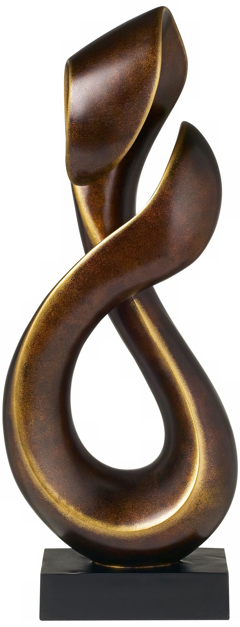 Image 3 Open Infinity 25" High Gold Sculpture With 8" Square Riser more views