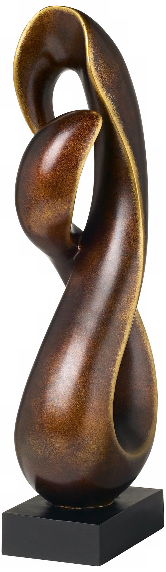 Image 4 Open Infinity 25" High Gold Sculpture With 8" Square Riser more views