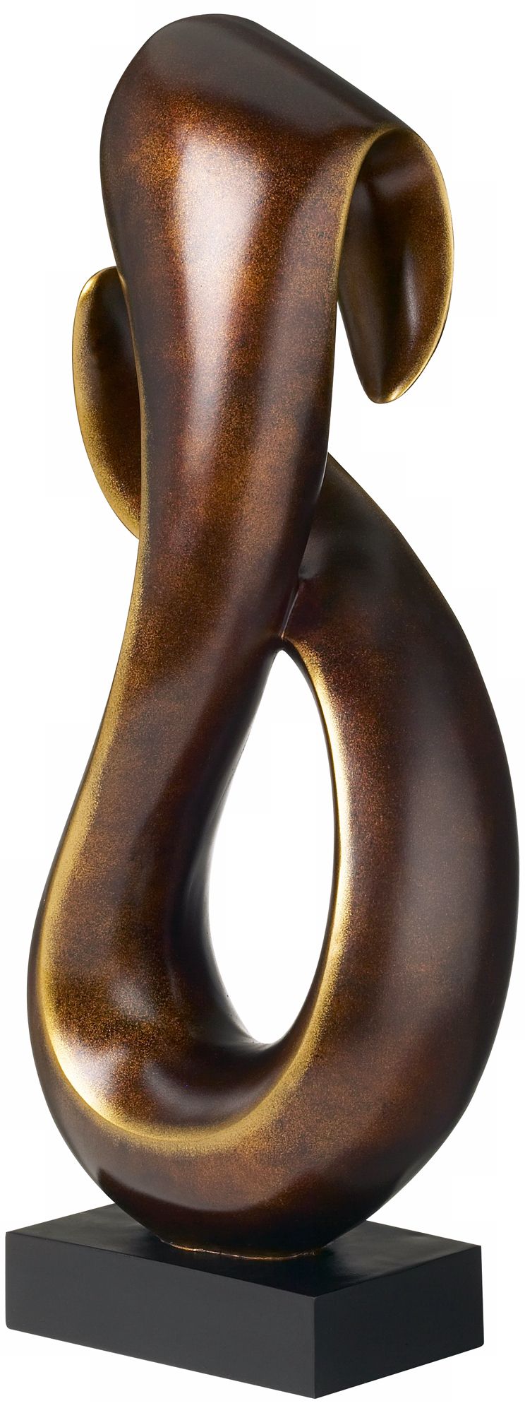 Image 5 Open Infinity 25" High Gold Sculpture With 8" Square Riser more views