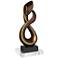 Open Infinity 25" High Gold Sculpture With 8" Square Riser