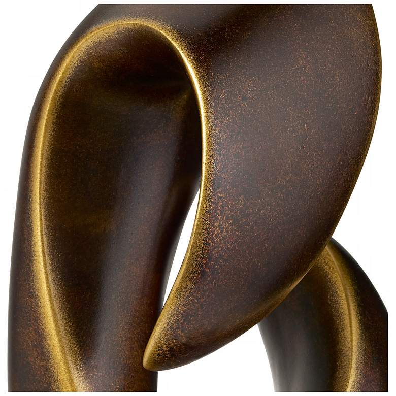 Image 2 Open Infinity 25" High Gold Sculpture With 8" Square Riser more views