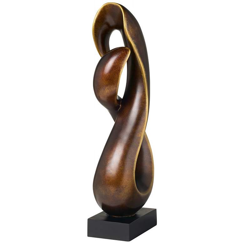 Image 4 Open Infinity 25" High Gold Sculpture With 8" Square Riser more views