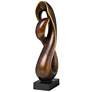 Open Infinity 25" High Gold Sculpture With 8" Square Riser