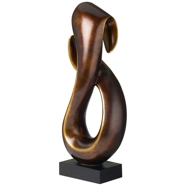 Image 5 Open Infinity 25" High Gold Sculpture With 8" Square Riser more views