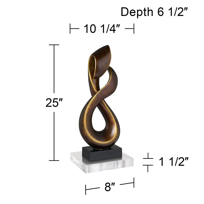 Image 6 Open Infinity 25" High Gold Sculpture With 8" Square Riser more views