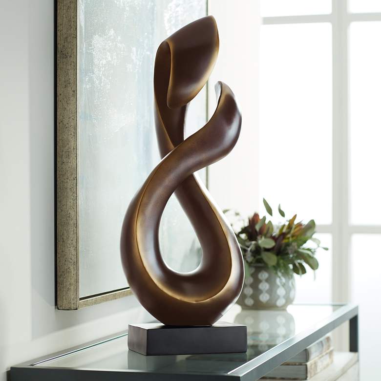 Image 2 Open Infinity 25" High Gold Sculpture