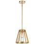 Open Louvers 10" Wide 1-Light Pendant - Champagne Gold