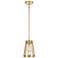Open Louvers 6.75" Wide 1-Light Mini Pendant - Champagne Gold