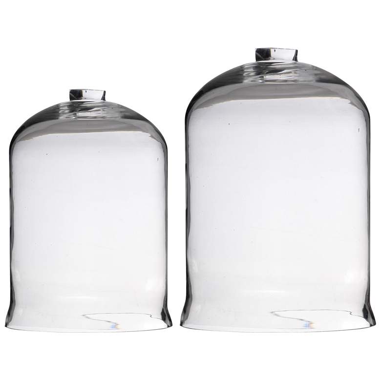 Image 1 Open-Top Clear Glass Dome - Set of Two